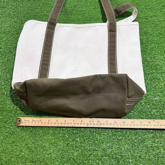KUHL Canvas Tote Bag MURDOCH'S Large 17" X 13". Olive Drab & Cream NWOT handbag - Picture 6 of 8